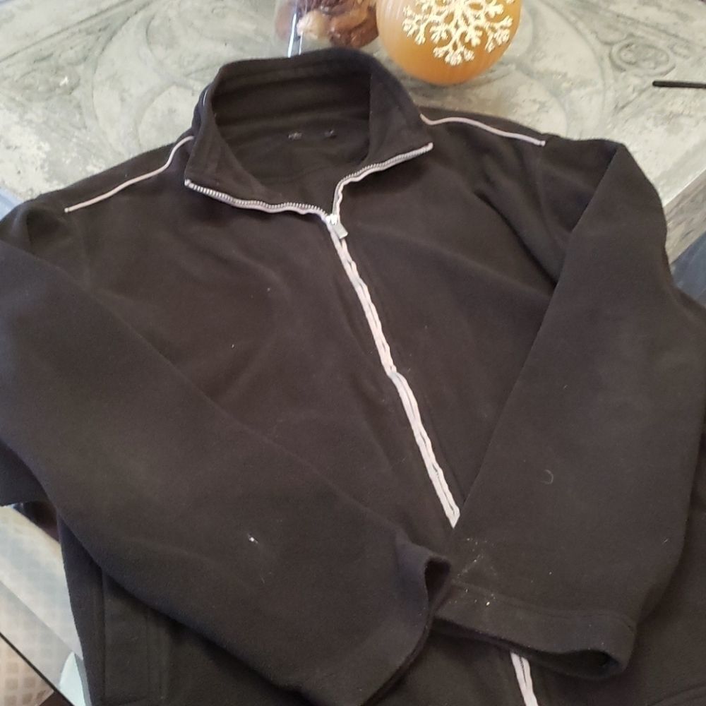 ZEGNA MEN'S BLACK ZIP UP SHERPA SWEATER MEDIUM